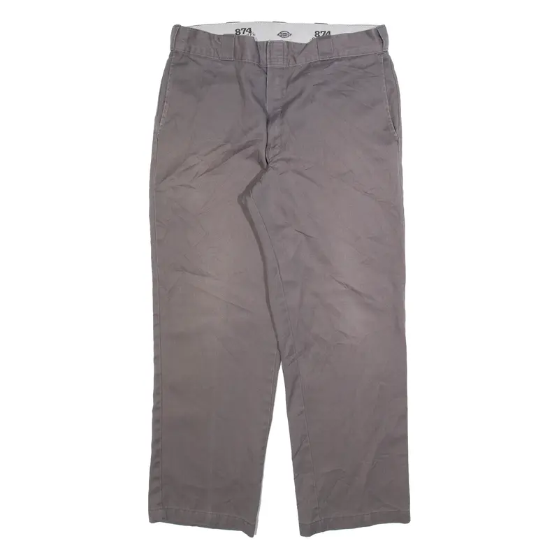 DICKIES 874 Workwear Mens Trousers Grey Regular Straight W36 L30