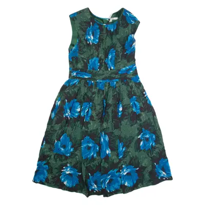 BODEN Womens Fit & Flare Dress Green Floral Sleeveless Midi S
