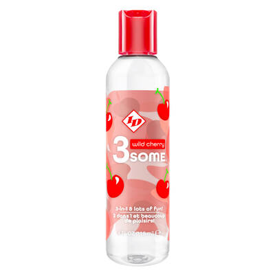 3some 3-in-1 Lubricant - Wild Cherry - 4 Fl. Oz.