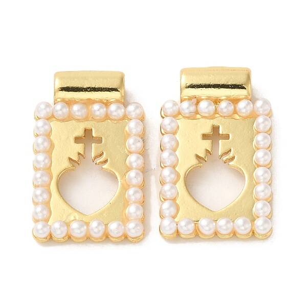 Rack Plating Brass & Acrylic Pearl Pendants