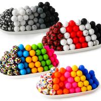 15mm Silicone Bead, 50pcs/set Round Printed Bead, Diy Jewelry Making Supplies for Bracelet Necklace Earrings Pendant, Beads W...
