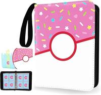 Card Binder Donuts (400 Pocket)Card Holder Album Trading Cards Holder Zipper Binder for Collection No Top Loader Binder