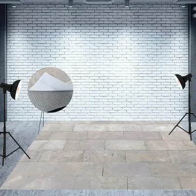 Vintage Grey Stones Pattern Fabric Floor Backdrop - Aperturee
