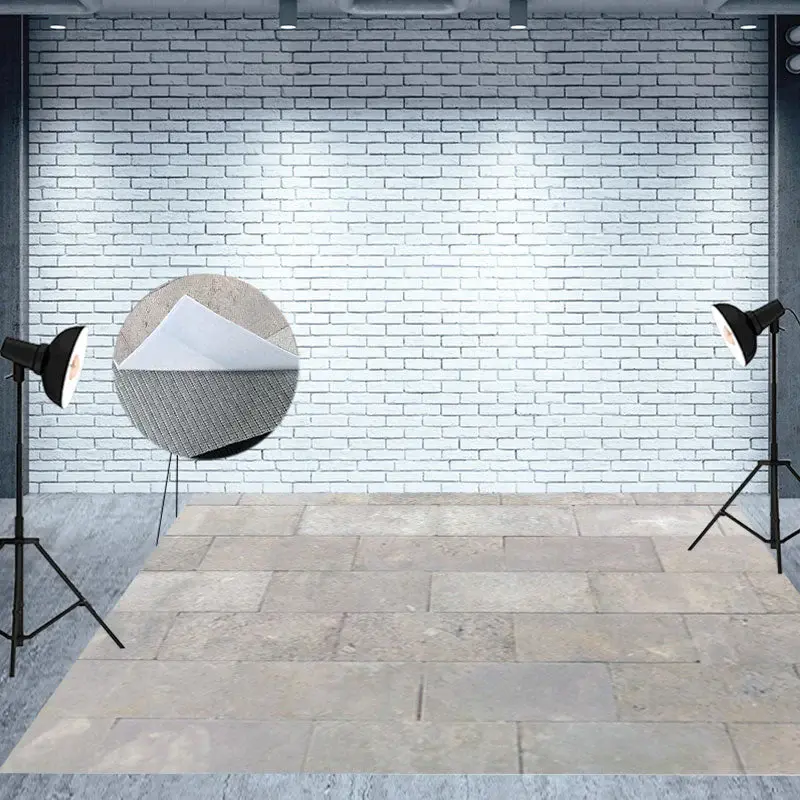 Vintage Grey Stones Pattern Fabric Floor Backdrop - Aperturee