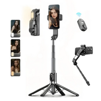 Gimbal Stabilizer for iPhone and Android, 360° Auto Rotation, 1-Axis Anti-Shake, Retractable Selfie Stick and Tripod, Wirele...