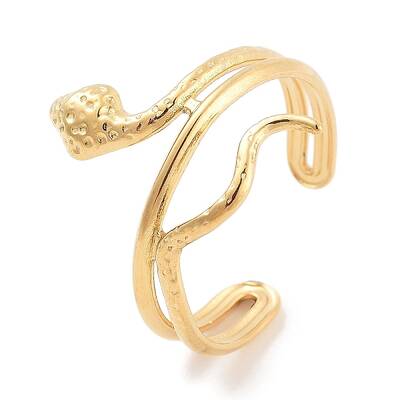 304 Stainless Steel Snake Open Cuff Rings for Women