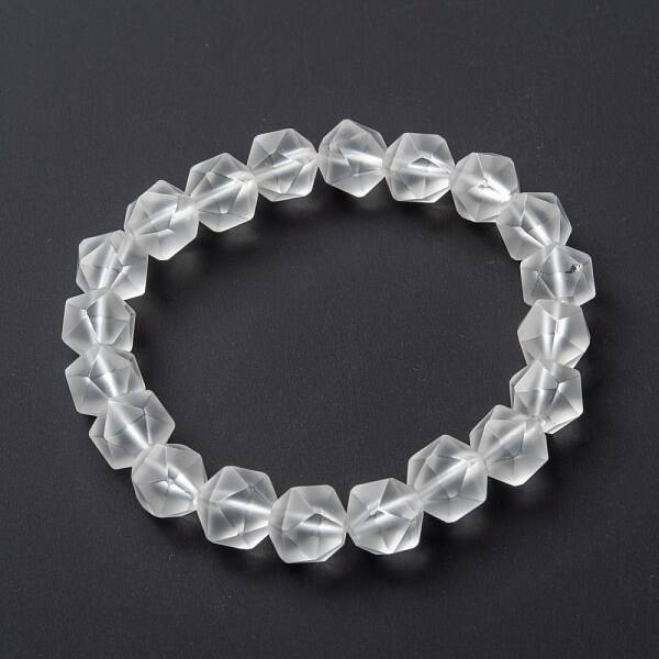 Frosted Glass Beads Stretch Bracelets
