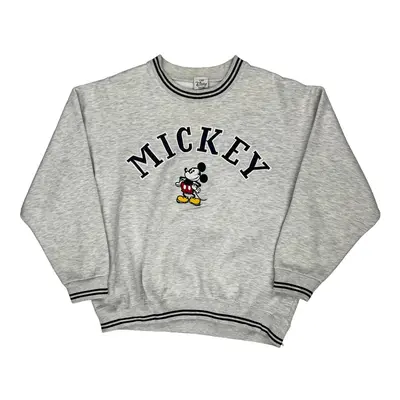 Mickey Mouse Disney Graphic Sweatshirt - XL Grey Cotton Blend