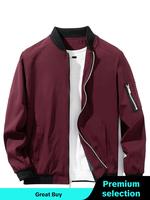 Men's Colorblock Jacket, Casual Style Long Sleeve Windproof Outerwear for Spring & Fall, Men's Longsleeves Clothes for Daily ...