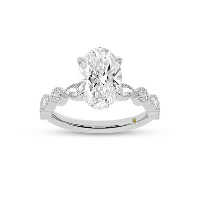 Zenith Oval Lab Grown Diamond Engagement Ring | 14K White Gold 4 1/4 CT. TW.
