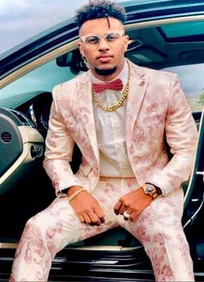 Ivory And Burgundy Tuxedo