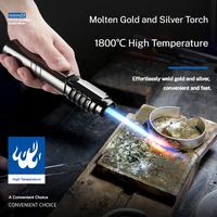 (Without Butane Gas)1800° High Temperature Spray Gun Butane Gas Lighter Metal Outdoor Windproof Blue Powerful Flame Blowtorc...