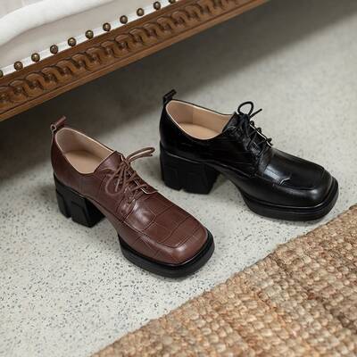 Chiko Kavita Square Toe Block Heels Oxford