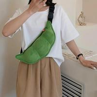 Cute Pea Shaped Waist Bag, 1 Count Creative Plush Chest Bag, Funny Design Crossbody Bag for Women & Girls, Belt Bag, Birthda...