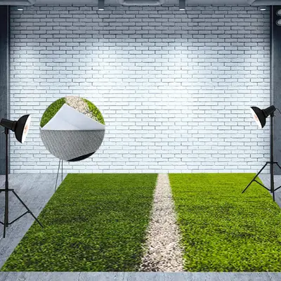 Green Football Field Lawn White Line Sport Floor Mat