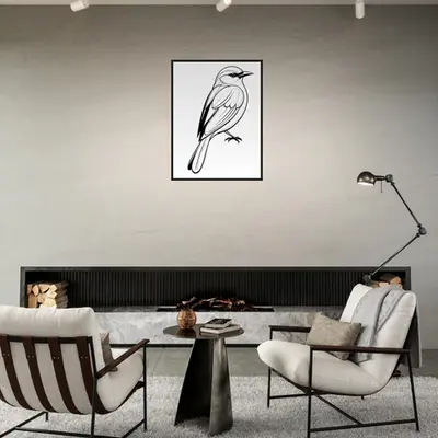 Serenity in Lines - Framed Bird Poster