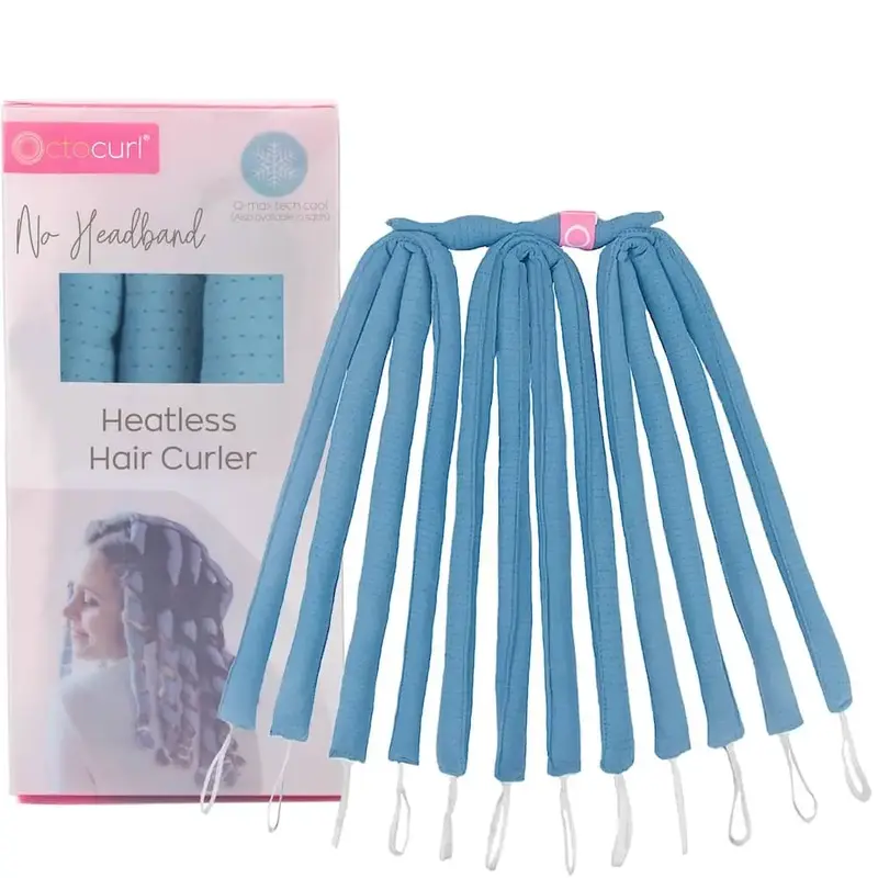 Octocurl No Headband Heatless Hair Curler Q-Max Cool Fabric Soft Curlers for All Hair Types 12 Rollers for Loose Curls & Volu...