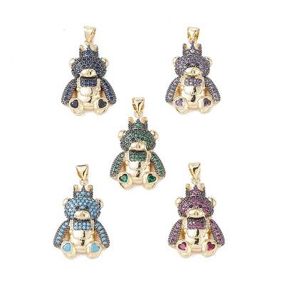 Brass Micro Pave Cubic Zirconia Pendants