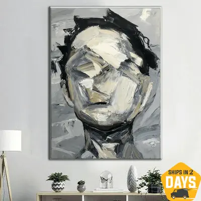 Face Painting Aesthetic Painting Canvas Art Figurative Art Personalized Knife Palette Artwork Modern Moving House Gift | FACE...