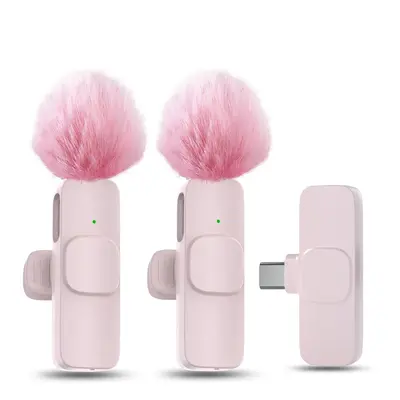 Wireless Collar-Clip Microphone, USB Rechargeable Wireless Microphone, Clip-on Lapel Mic for Video/Audio Recording, Professio...