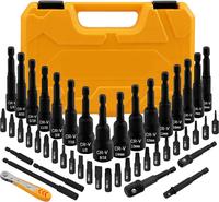 Magnetic Nut Driver Socket Screwdriver Tool Set, 47 Piece Screwdriver Bit Tools Kit, Socket for Impact Drill, Ratcheting Wren...