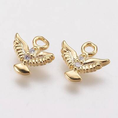 Brass Micro Pave Cubic Zirconia Charms
