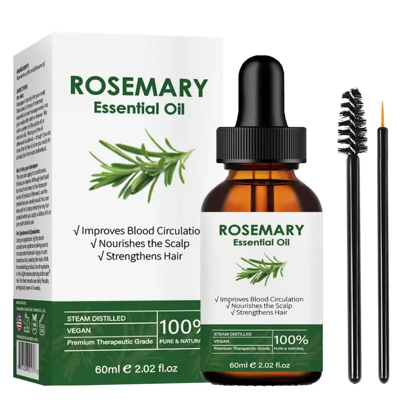 Christmas Organic Rosemary Essential Oil for Hair & Skin & Nails, 1/2 Counts Pure & Natural Essential Oil, Body Care Massage ...