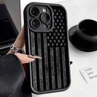 Silvery and Black National Flag Pattern Case for iPhone 16 15 14 Pro Max 13 12 11 XR XS Plus E Shockproof Non Slip Military-G...