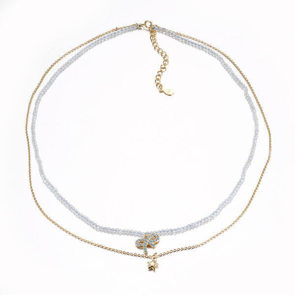 Faceted Natural Blue Topaz Tiered Necklaces