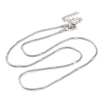 Non-Tarnish 304 Stainless Steel Round Snake Chain Necklaces for Women