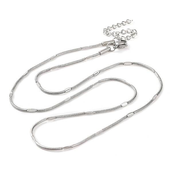 Non-Tarnish 304 Stainless Steel Round Snake Chain Necklaces for Women