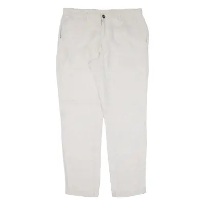 LIVERGY Womens Trousers Beige Relaxed Tapered Linen W36 L30