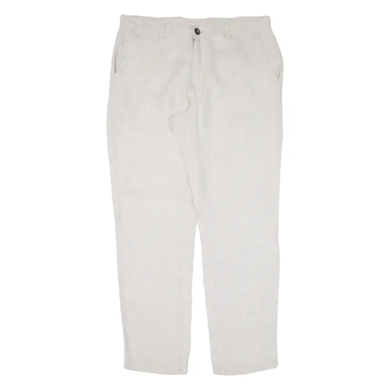 LIVERGY Womens Trousers Beige Relaxed Tapered Linen W36 L30