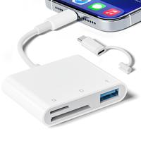SD Card Reader for iPhone iPad，lightning&USB C Dual-Connector Memory Card Adapter for Photography, Plug and Play  with USB ...