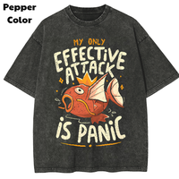 Magikarp Vintage Tees, Effective Attack Is Panic T-Shirt, Pokemon Graphic Tees, Funny Pokemon Shirt, Unisex Anime Shirt, Mens...