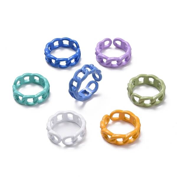 Spray Painted Alloy Cuff Rings