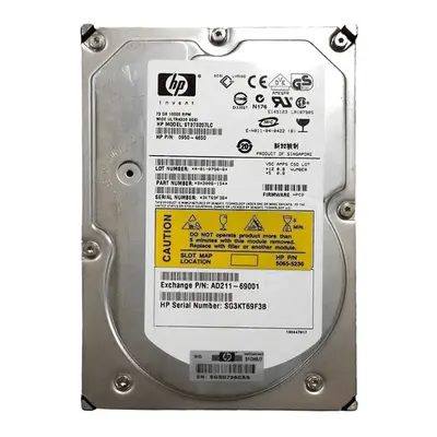 AD211-69001 HP 72.8GB Ultra-320 SCSI 10000 3.5-inch Hard Drive