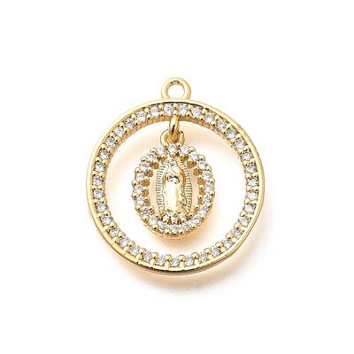 Brass Micro Pave Cubic Zirconia Pendants