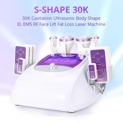 S Shape 6 in 1 30K Ultrasonic Cavitation RF Laser Machine Body Sculpting Skin Tightening for Spa Salon Studio Home Use | SD-4...