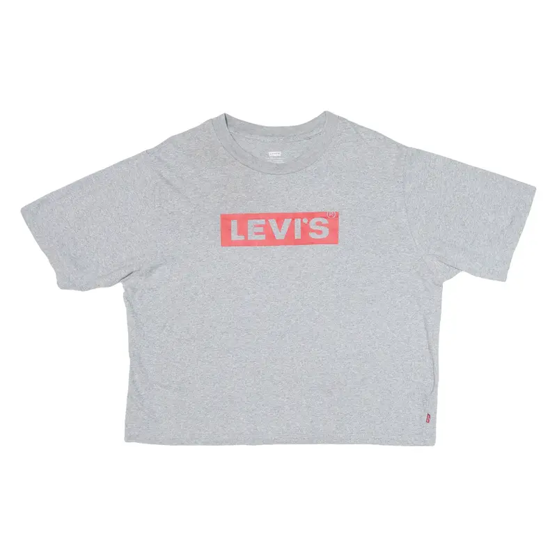 LEVI'S Crop Womens T-Shirt Grey M
