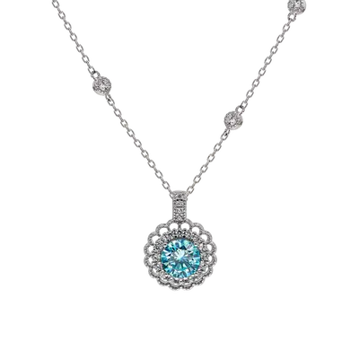 【754】“Lace Dance” Azure Serenity Ensemble Synthetic Moissanite Set