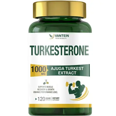 Turkesterone 1000mg (120 Capsules) – Pure Turkesterone Supplement - Ajuga Turkestanica Extract, Supports Energy, Lean Muscl...