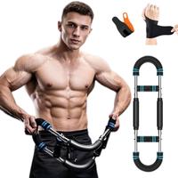 Adjustable Arm & Chest Muscle Trainer for Men - Detachable Stainless Steel Fitness Tool with Blue Grips Adjustable Resistance...