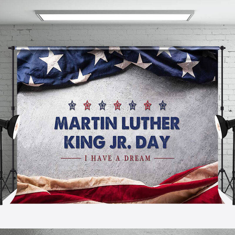Aperturee Retro Usa Flag I Have A Dream Happy Mlk Day Backdrop - Aperturee