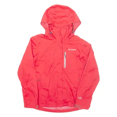 COLUMBIA Lightweight Womens Rain Jacket Pink Hooded S