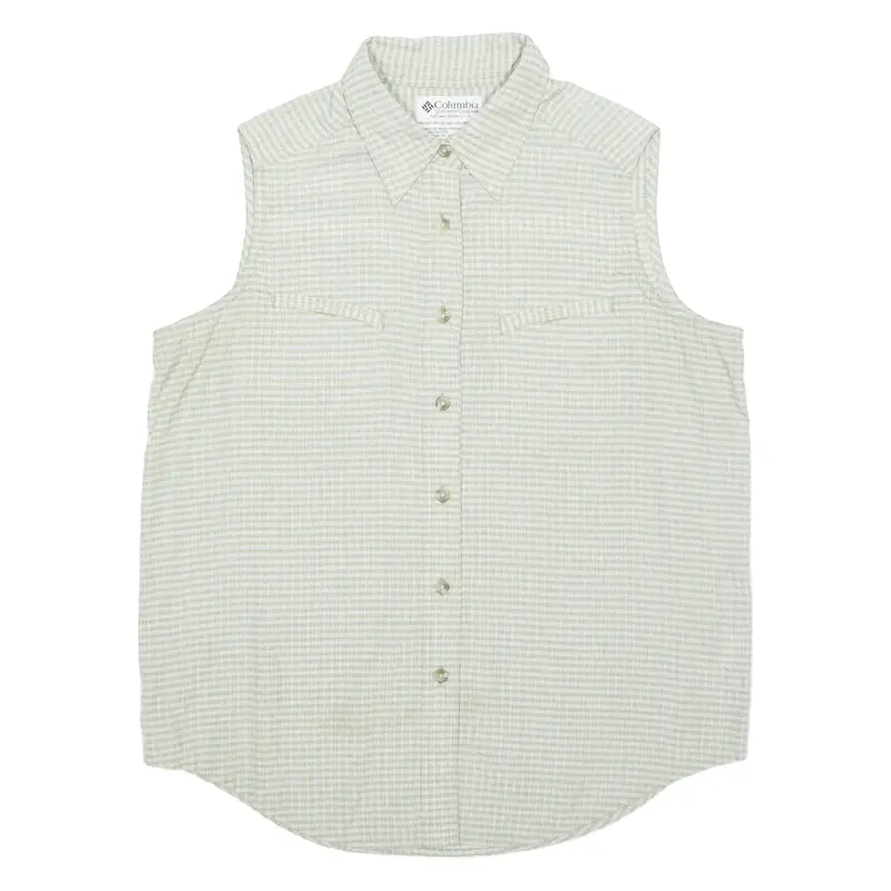 COLUMBIA Womens Shirt Beige Check Sleeveless M