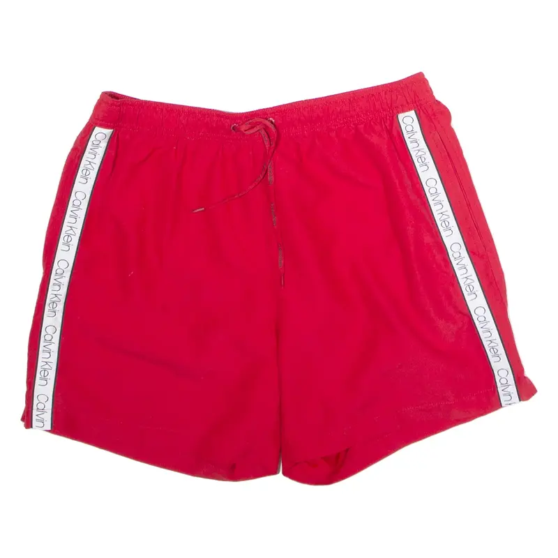 CALVIN KLEIN Mesh Lined Mens Swimming Shorts Red L W32