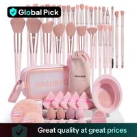 MAANGE Makeup Tool Set, 49pcs/set Makeup Tools, Soft Brushes, Beauty Sponge, Makeup Puffs, Face Wash Puff, Brush Cleaner Mat ...