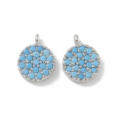 Rack Plating Brass Micro Pave Cubic Zirconia Charms
