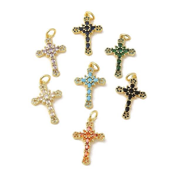 Brass Micro Pave Cubic Zirconia Pendants
